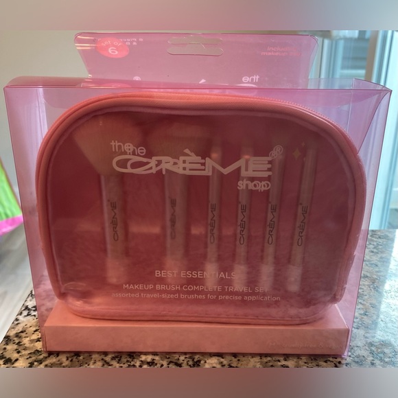 The Creme Shop Best Essentials Makeup Brush Complete Travel Set w Pink Pouch - Picture 4 of 7